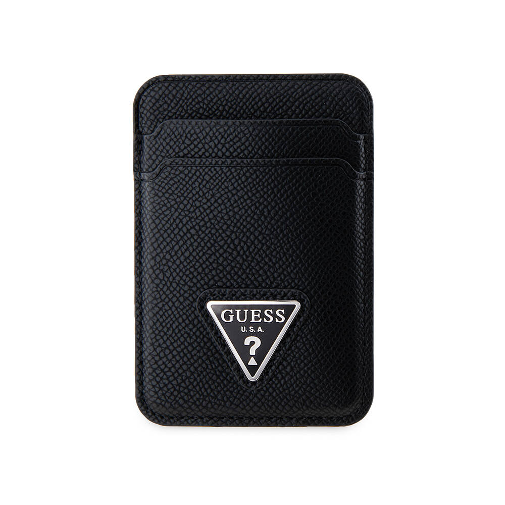 Guess Orjinal Lisanslı 2 Hazneli Üçgen Logolu Deri Magnetik Kartlık - 4