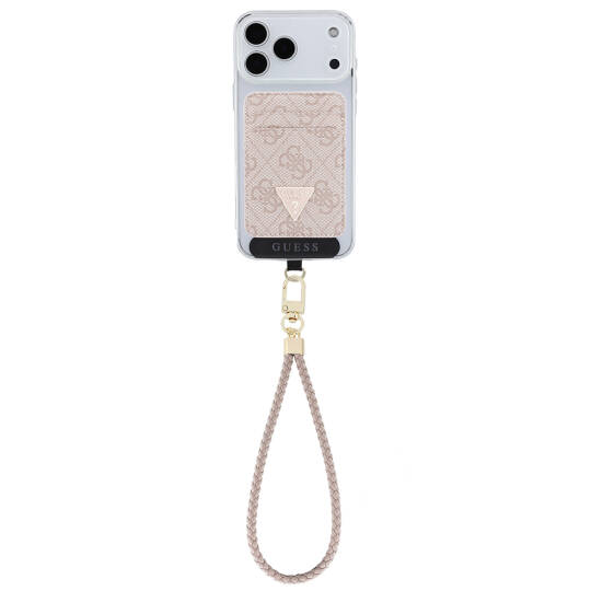 Guess Orjinal Lisanslı 2in1 Bilek Askı İpli 4G Desenli Metal Üçgen Logolu Magnetik Kartlık - 8