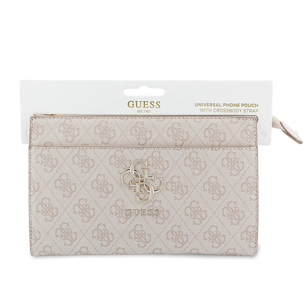 Guess Orjinal Lisanslı 4G Desenli Büyük Metal Logolu Omuz Askılı El Çantası - 14