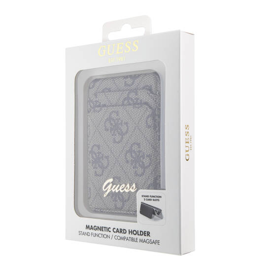 Guess Orjinal Lisanslı 4G Desenli Metal Script Logolu Magnetik Kartlık - 7