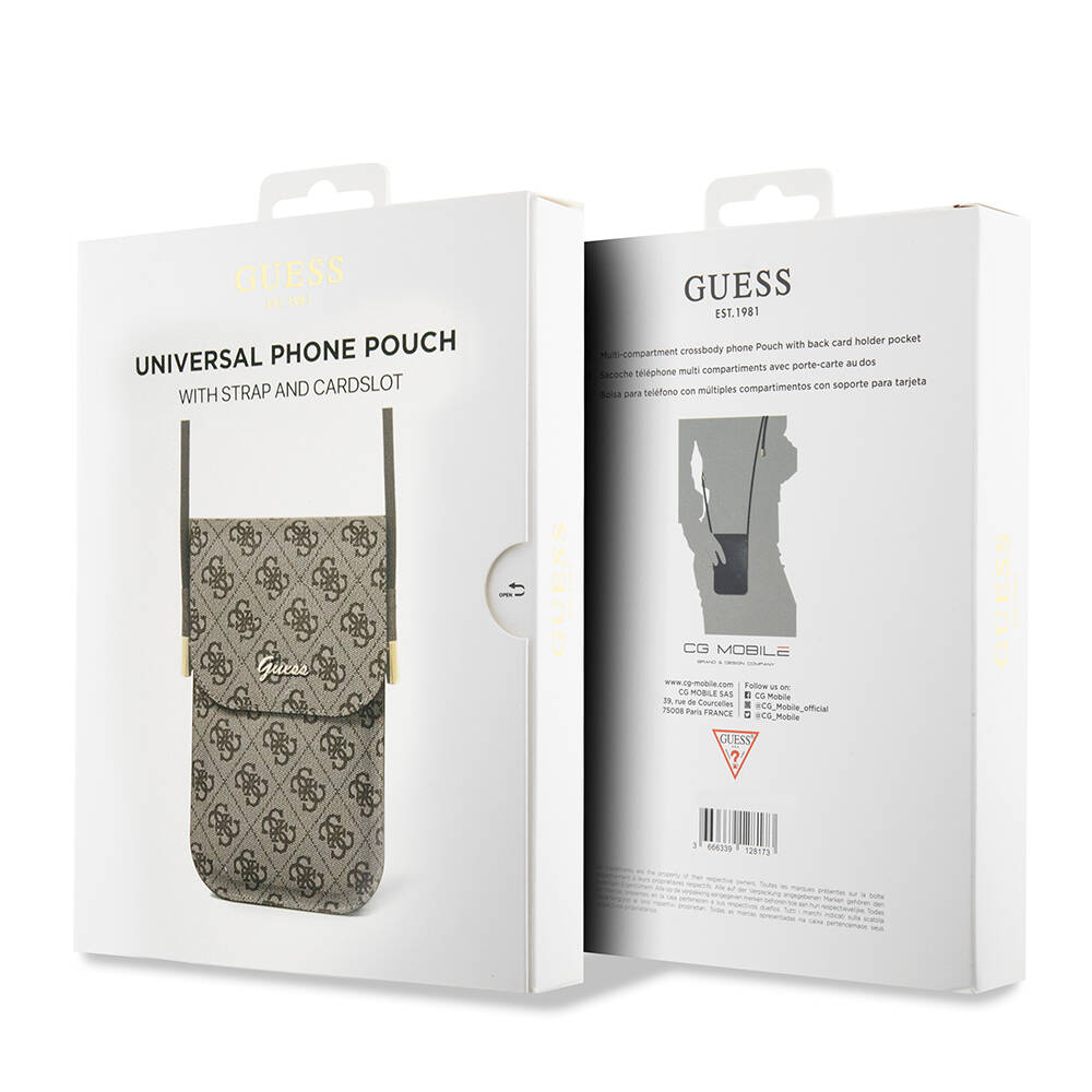 Guess Orjinal Lisanslı 4G Desenli Metal Yazı Logolu Askılı Mıknatıs Kapaklı Çanta - 4
