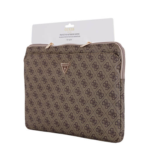 Guess Orjinal Lisanslı 4G Desenli Üçgen Logolu 14 inç Laptop Çantası - 4