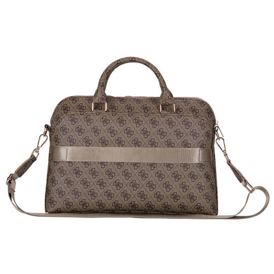 Guess Orjinal Lisanslı 4G Desenli Üçgen Logolu Omuz Askılı 15 inç Laptop Çantası - 5