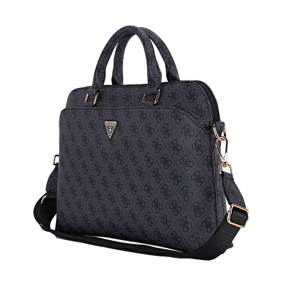 Guess Orjinal Lisanslı 4G Desenli Üçgen Logolu Omuz Askılı 15 inç Laptop Çantası - 9