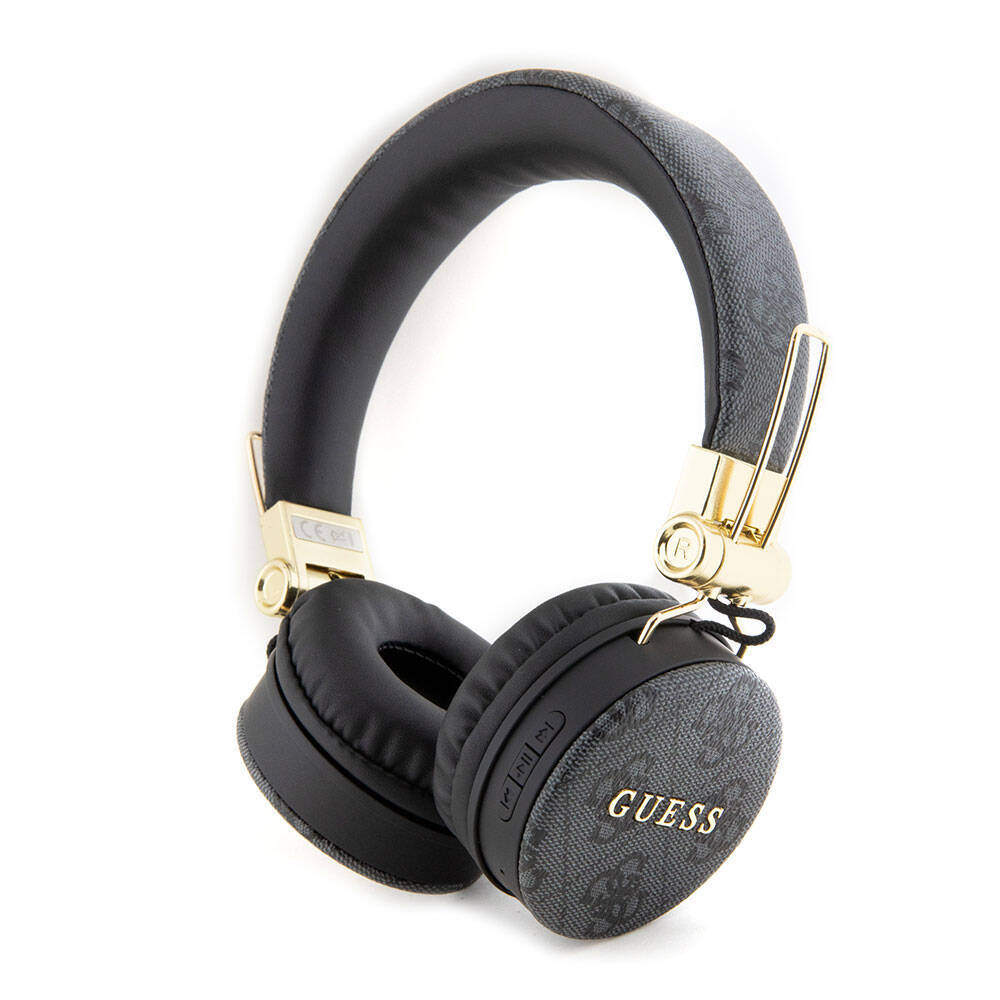 Guess Orjinal Lisanslı 4G Metal Logo PU Deri Ayarlanabilir Kulak Üstü Bluetooth Kulaklık - 5