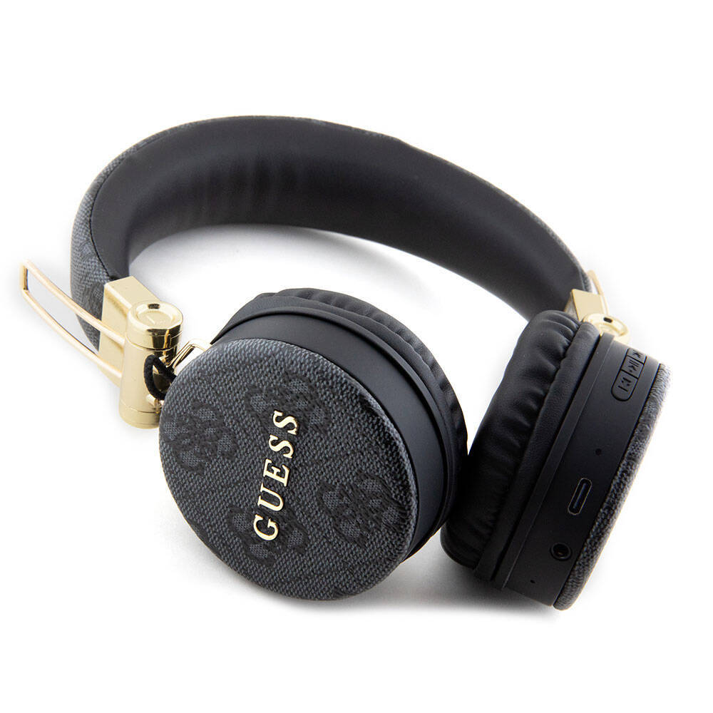 Guess Orjinal Lisanslı 4G Metal Logo PU Deri Ayarlanabilir Kulak Üstü Bluetooth Kulaklık - 6