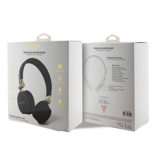 Guess Orjinal Lisanslı 4G Metal Logo PU Deri Ayarlanabilir Kulak Üstü Bluetooth Kulaklık - 8