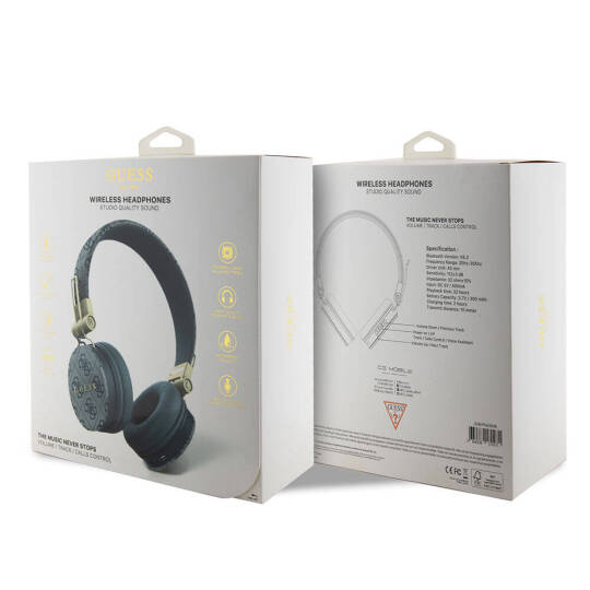 Guess Orjinal Lisanslı 4G Metal Logo PU Deri Ayarlanabilir Kulak Üstü Bluetooth Kulaklık - 11