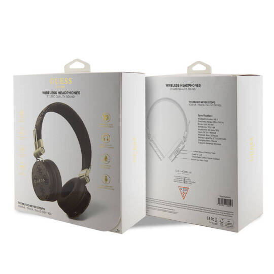 Guess Orjinal Lisanslı 4G Metal Logo PU Deri Ayarlanabilir Kulak Üstü Bluetooth Kulaklık - 14