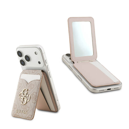 Guess Orjinal Lisanslı Aynalı Metal Büyük 4G Logolu Standlı Magnetik Kartlık - 16