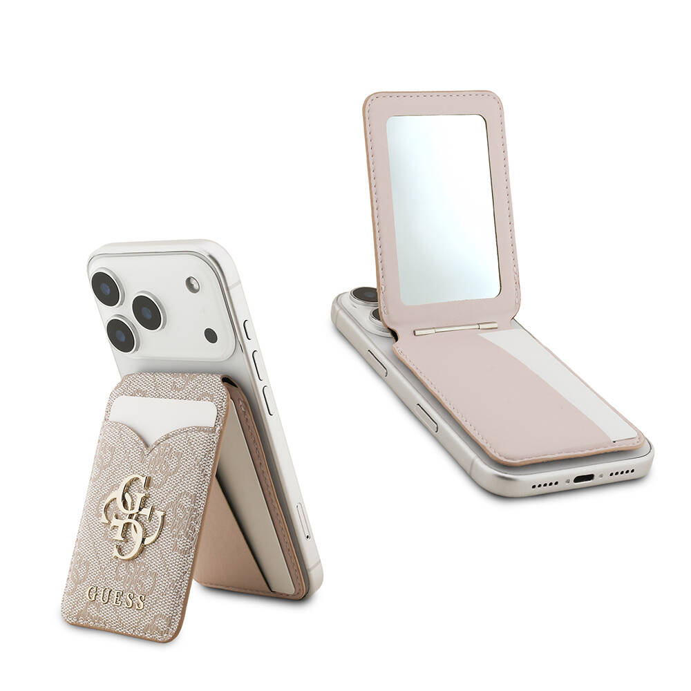 Guess Orjinal Lisanslı Aynalı Metal Büyük 4G Logolu Standlı Magnetik Kartlık - 16