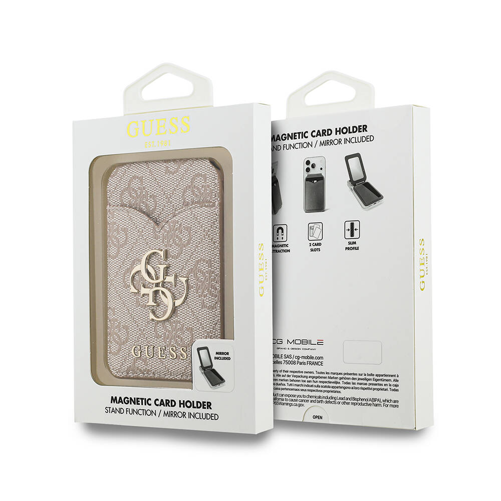 Guess Orjinal Lisanslı Aynalı Metal Büyük 4G Logolu Standlı Magnetik Kartlık - 21