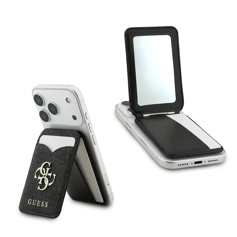 Guess Orjinal Lisanslı Aynalı Metal Büyük 4G Logolu Standlı Magnetik Kartlık - 9