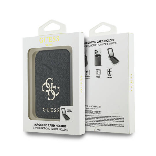 Guess Orjinal Lisanslı Aynalı Metal Büyük 4G Logolu Standlı Magnetik Kartlık - 14
