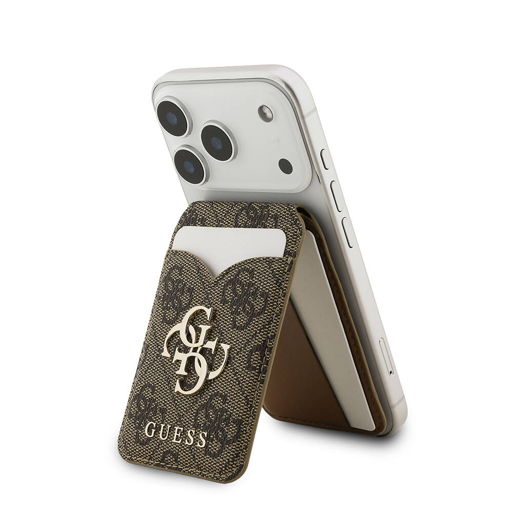 Guess Orjinal Lisanslı Aynalı Metal Büyük 4G Logolu Standlı Magnetik Kartlık - 1