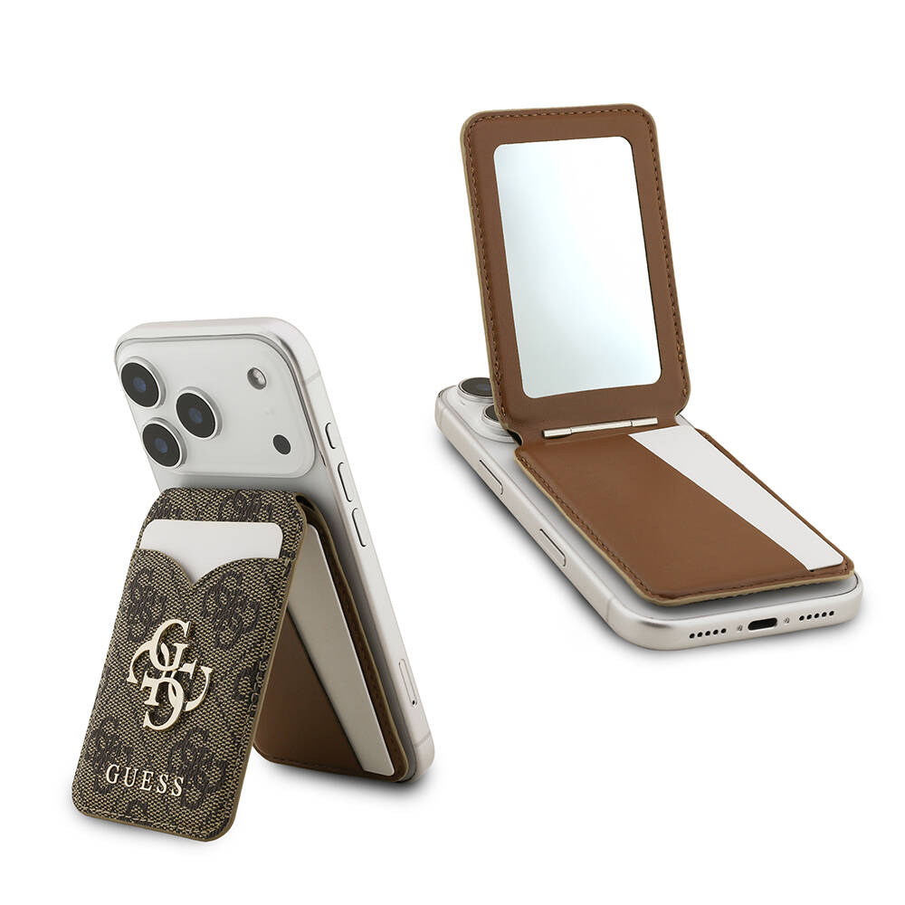 Guess Orjinal Lisanslı Aynalı Metal Büyük 4G Logolu Standlı Magnetik Kartlık - 2