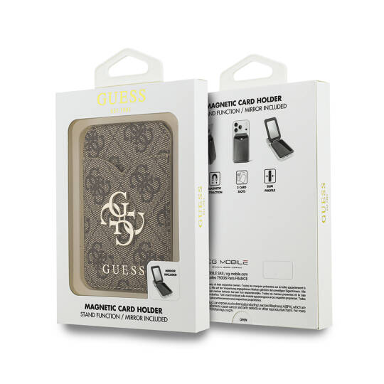 Guess Orjinal Lisanslı Aynalı Metal Büyük 4G Logolu Standlı Magnetik Kartlık - 7