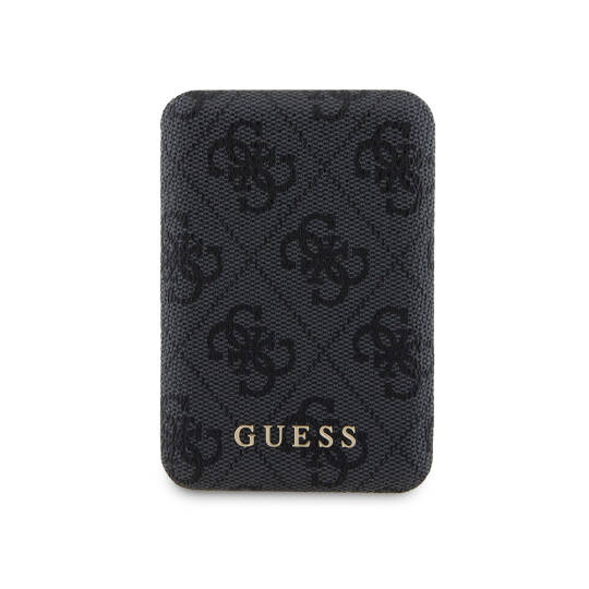 Guess Orjinal Lisanslı Dijital Led Göstergeli PU Deri 4G Desenli Metal Yazı Logolu Powerbank 5000mAh 15W - 4