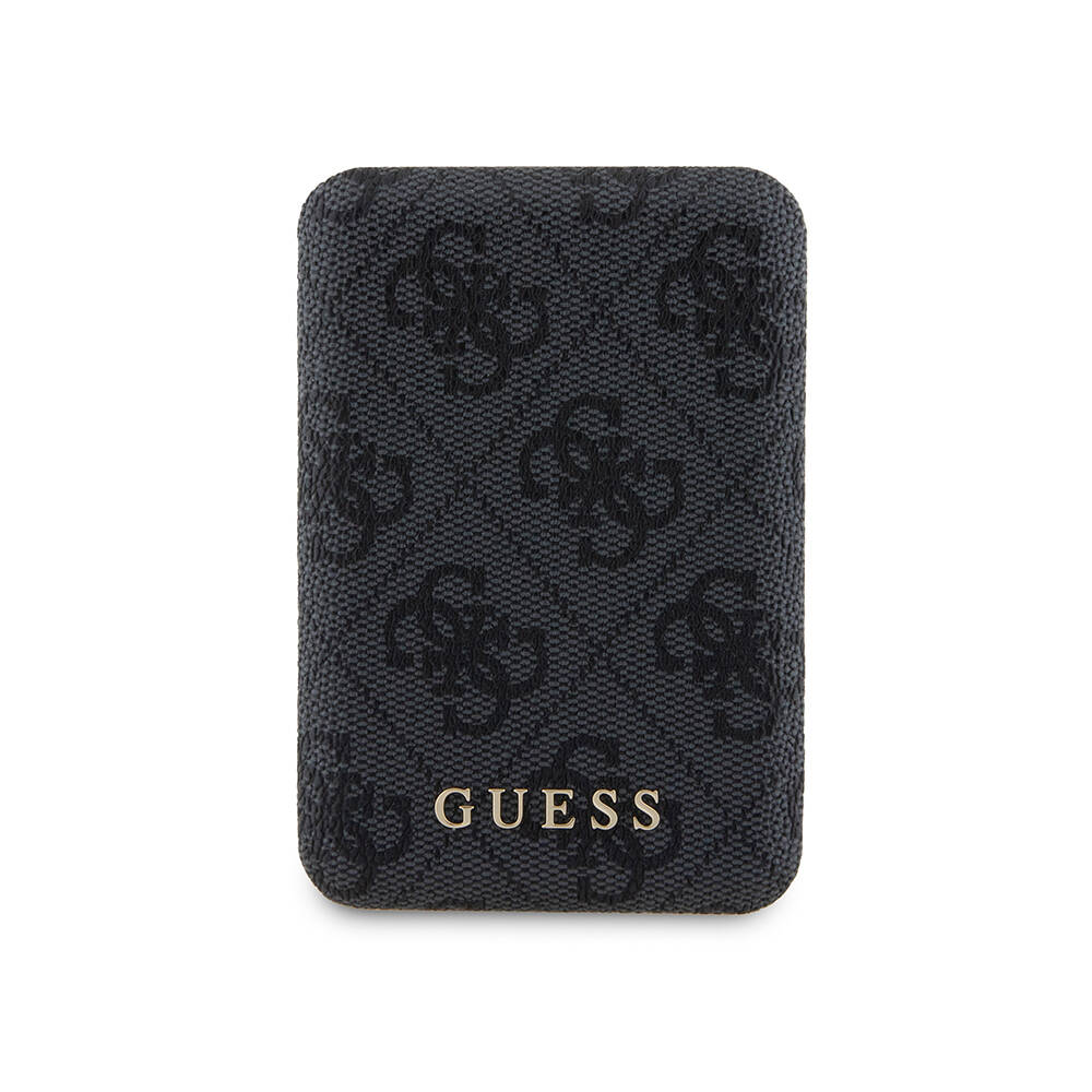 Guess Orjinal Lisanslı Dijital Led Göstergeli PU Deri 4G Desenli Metal Yazı Logolu Powerbank 5000mAh 15W - 4
