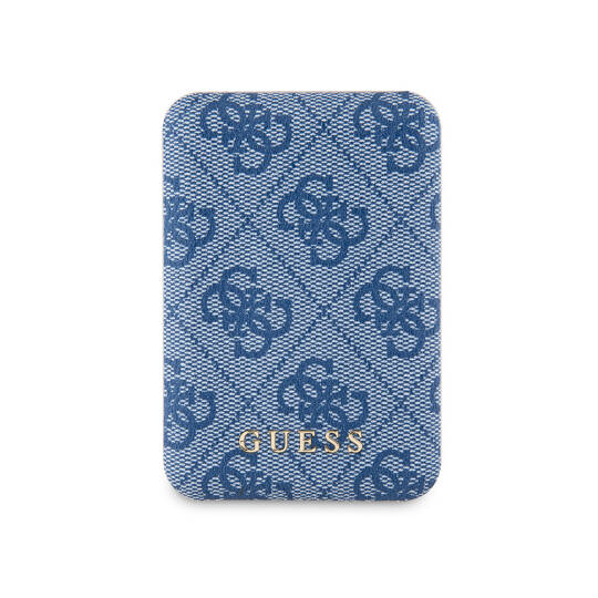 Guess Orjinal Lisanslı Dijital Led Göstergeli PU Deri 4G Desenli Metal Yazı Logolu Powerbank 5000mAh 15W - 2