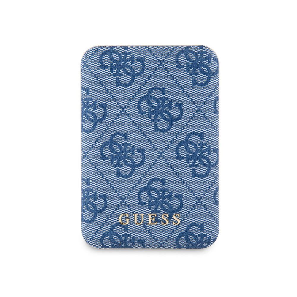 Guess Orjinal Lisanslı Dijital Led Göstergeli PU Deri 4G Desenli Metal Yazı Logolu Powerbank 5000mAh 15W - 2