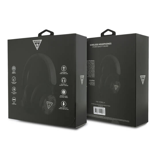 Guess Orjinal Lisanslı ENC PU 4G Desenli Üçgen Logolu Kulak Üstü Bluetooth Kulaklık - 8