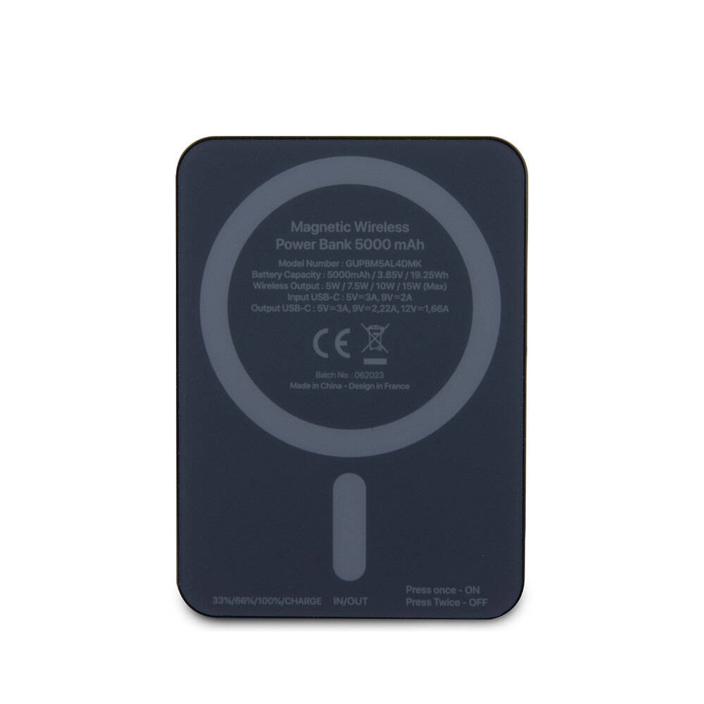 Guess Orjinal Lisanslı M-safe Şarj Özellikli Metal Yazı Logolu Powerbank 5000mAh 15W - 3