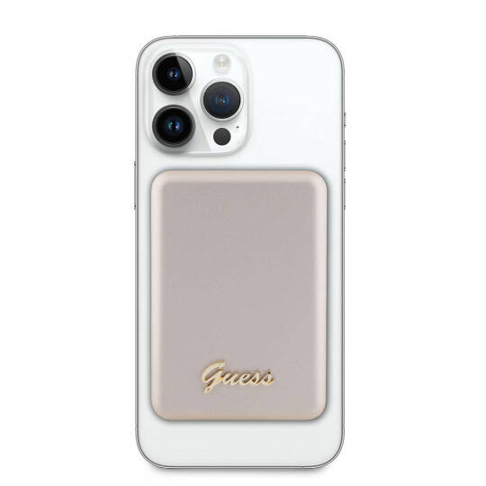 Guess Orjinal Lisanslı M-safe Şarj Özellikli Metal Yazı Logolu Powerbank 5000mAh 15W - 6