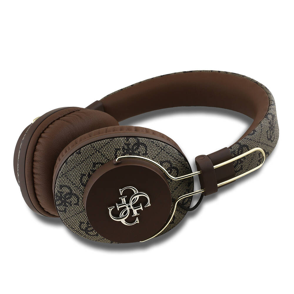 Guess Orjinal Lisanslı PU 4G Desenli Büyük Metal Logolu Kulak Üstü Bluetooth Kulaklık - 6