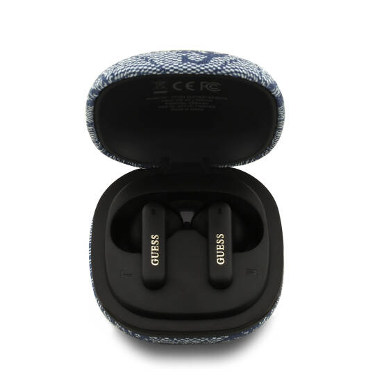 Guess Orjinal Lisanslı PU 4G Desenli Klasik Metal Yazı Logolu TWS Kulak İçi Bluetooth Kulaklık - 7