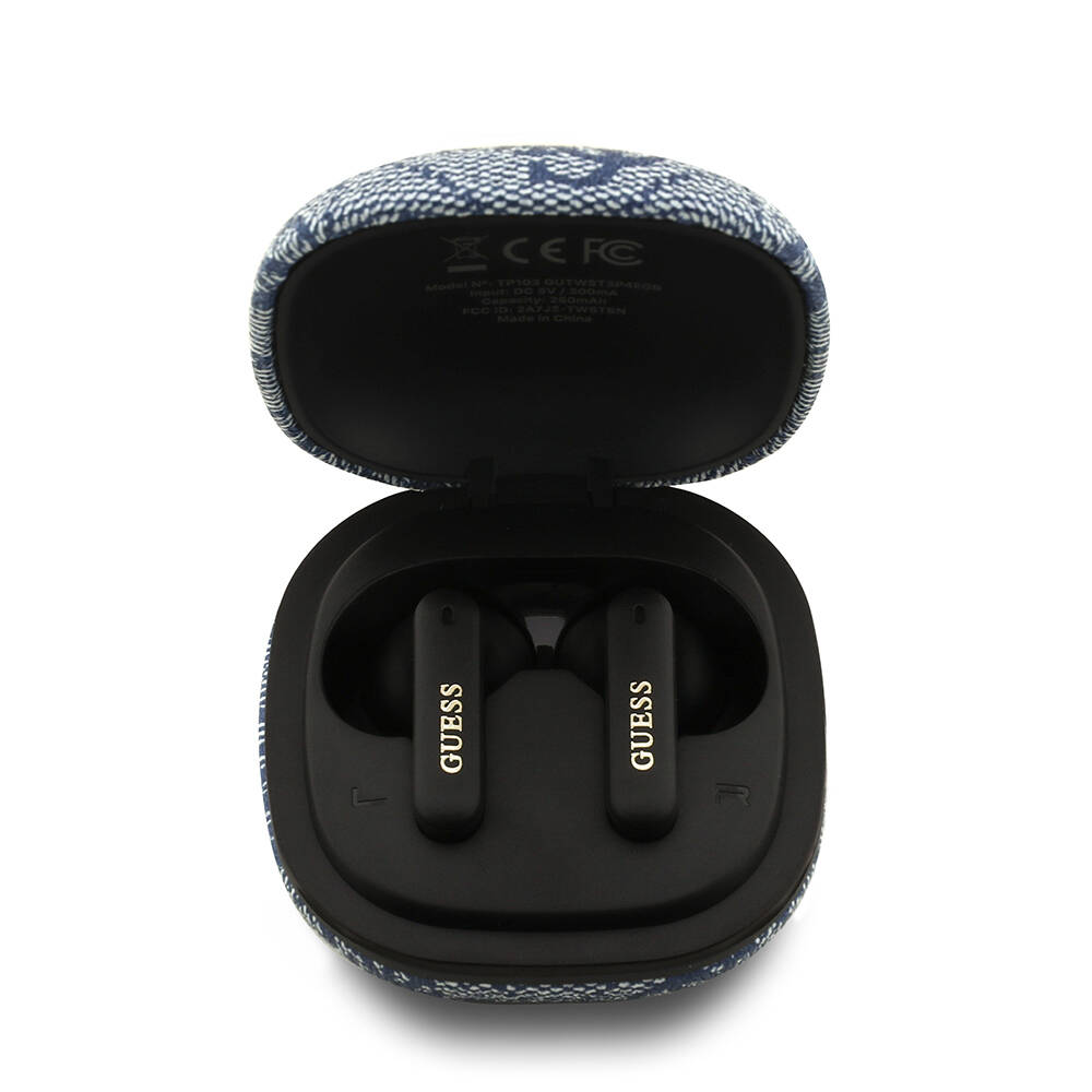 Guess Orjinal Lisanslı PU 4G Desenli Klasik Metal Yazı Logolu TWS Kulak İçi Bluetooth Kulaklık - 7