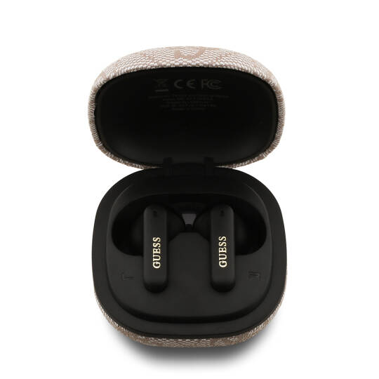 Guess Orjinal Lisanslı PU 4G Desenli Klasik Metal Yazı Logolu TWS Kulak İçi Bluetooth Kulaklık - 17