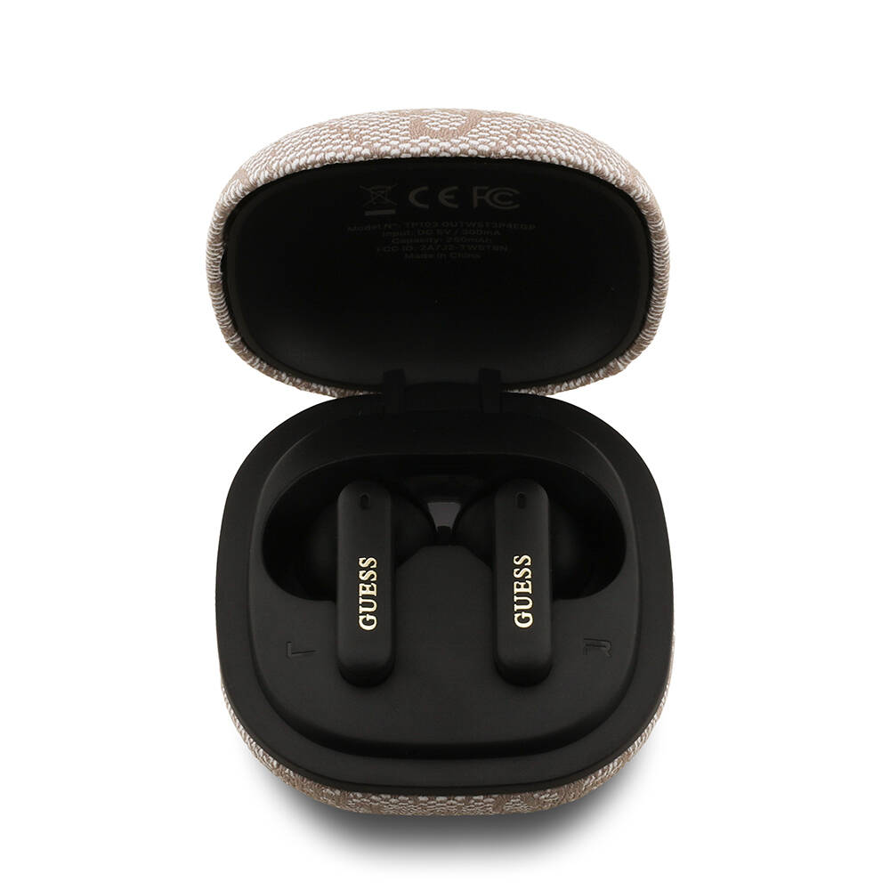 Guess Orjinal Lisanslı PU 4G Desenli Klasik Metal Yazı Logolu TWS Kulak İçi Bluetooth Kulaklık - 17