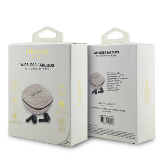 Guess Orjinal Lisanslı PU 4G Desenli Klasik Metal Yazı Logolu TWS Kulak İçi Bluetooth Kulaklık - 20