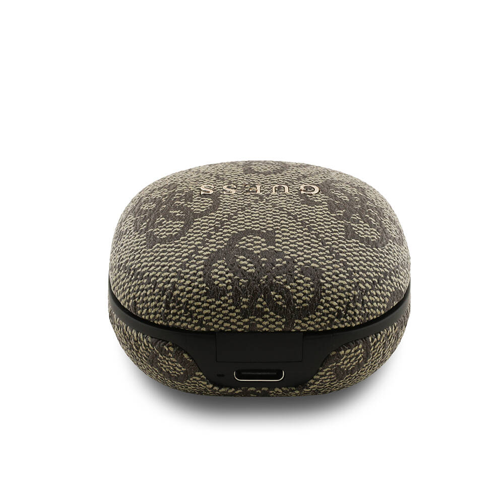 Guess Orjinal Lisanslı PU 4G Desenli Klasik Metal Yazı Logolu TWS Kulak İçi Bluetooth Kulaklık - 23
