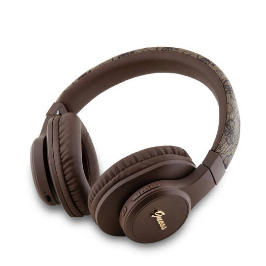 Guess Orjinal Lisanslı PU 4G Desenli Metal Yazı Logolu Tone On Tone Kulak Üstü Bluetooth Kulaklık - 7