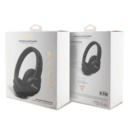 Guess Orjinal Lisanslı PU 4G Desenli Metal Yazı Logolu Tone On Tone Kulak Üstü Bluetooth Kulaklık - 11
