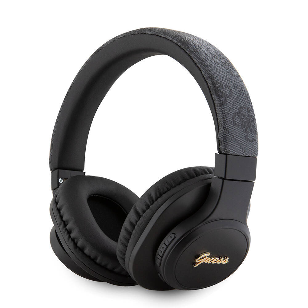 Guess Orjinal Lisanslı PU 4G Desenli Metal Yazı Logolu Tone On Tone Kulak Üstü Bluetooth Kulaklık - 3