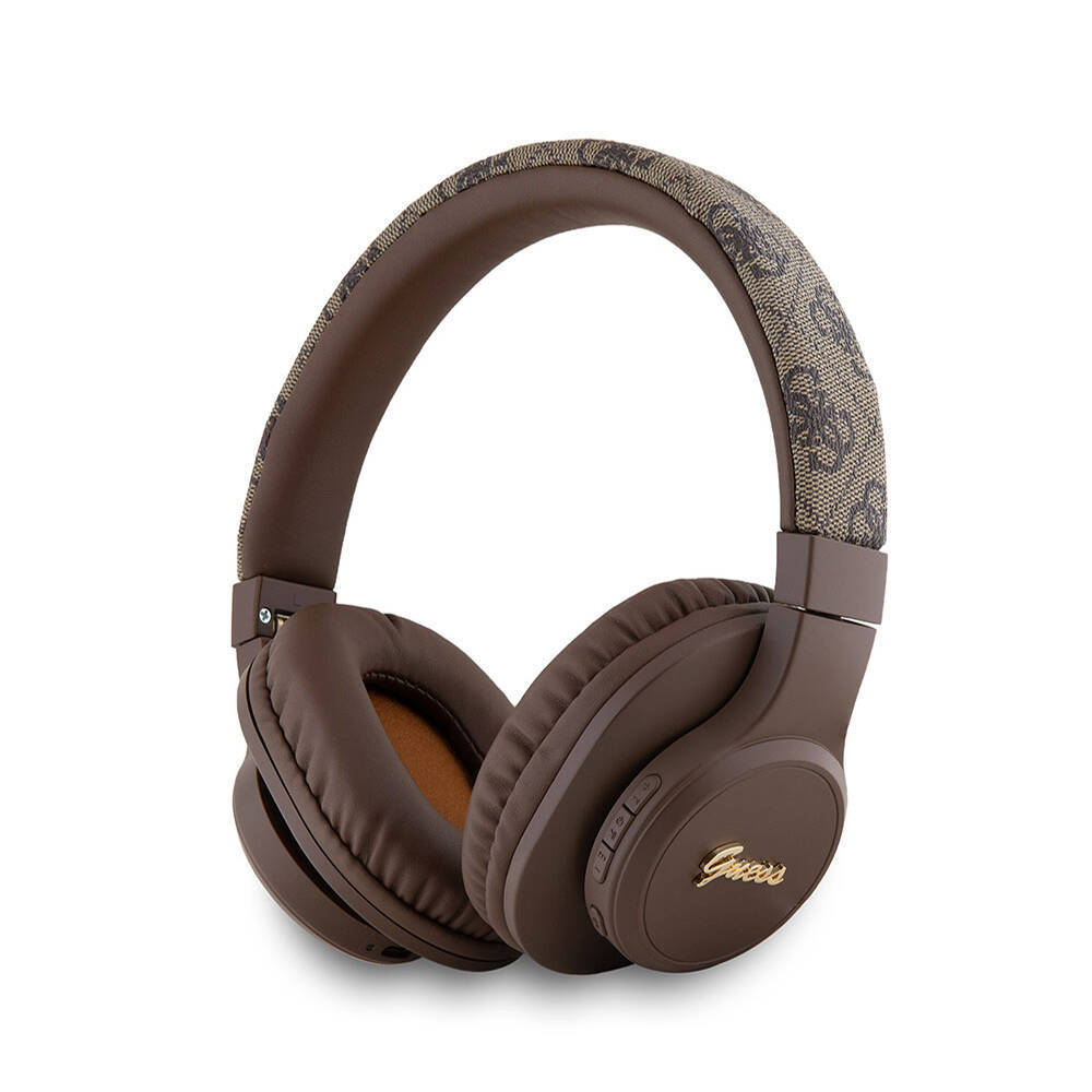 Guess Orjinal Lisanslı PU 4G Desenli Metal Yazı Logolu Tone On Tone Kulak Üstü Bluetooth Kulaklık - 2