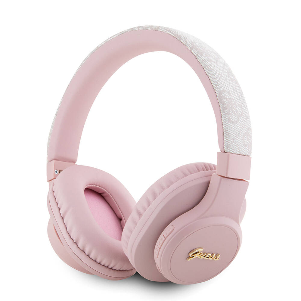 Guess Orjinal Lisanslı PU 4G Desenli Metal Yazı Logolu Tone On Tone Kulak Üstü Bluetooth Kulaklık - 1