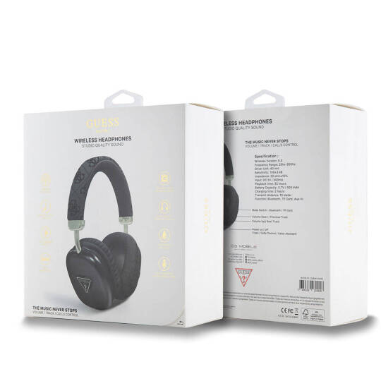 Guess Orjinal Lisanslı PU 4G Desenli Üçgen Logolu Kulak Üstü Bluetooth Kulaklık - 7