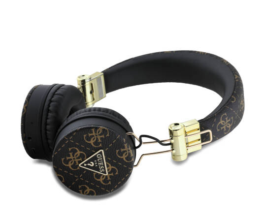 Guess Orjinal Lisanslı PU Desenli Metal Üçgen Logolu Kulak Üstü Bluetooth Kulaklık - 3