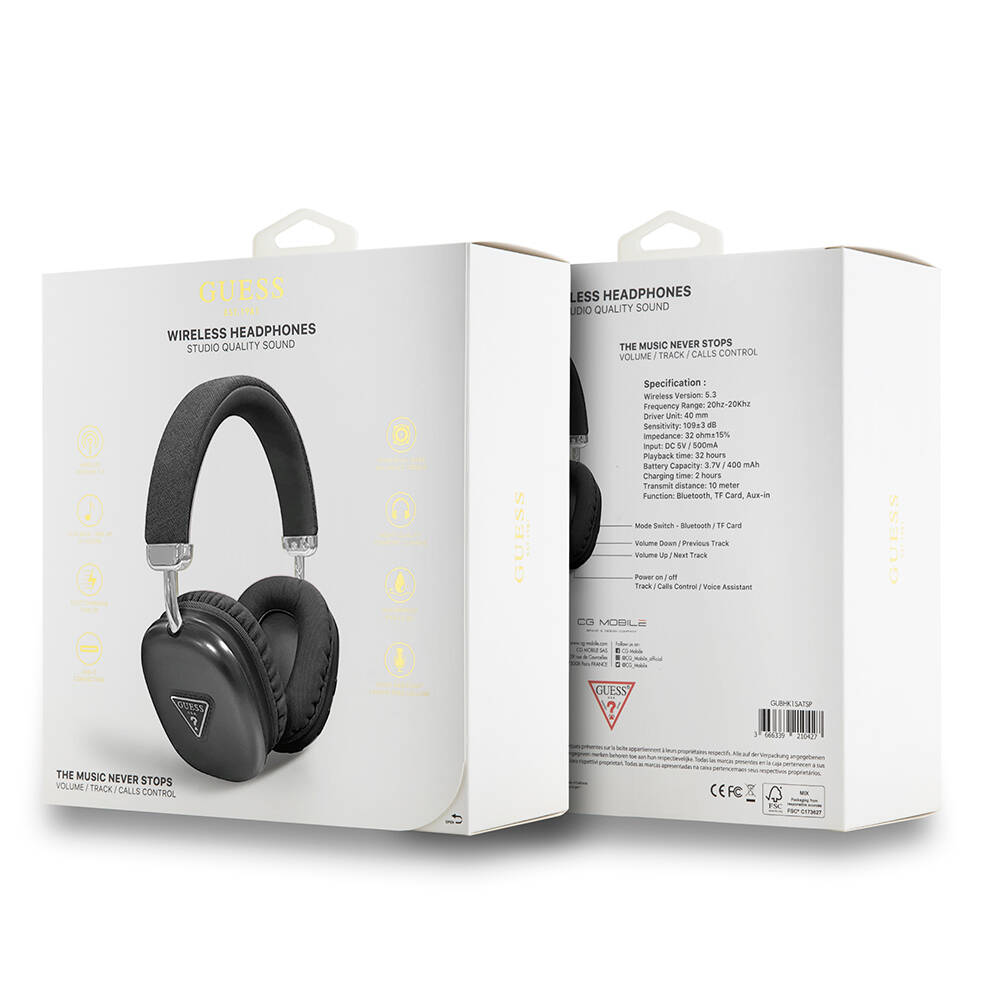 Guess Orjinal Lisanslı PU Üçgen Logolu Kulak Üstü Bluetooth Kulaklık - 10