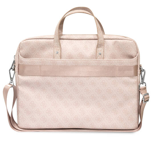 Guess Orjinal Lisanslı Sıcak Damgalı 4G Desenli Üçgen Logolu Omuz Askılı 15-16 inç Laptop Çantası - 3