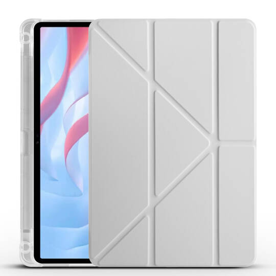 Huawei Honor Pad X8 Pro 11.5 Kılıf Zore Tri Folding Kalem Bölmeli Standlı Kılıf Gri