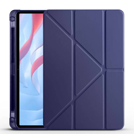 Huawei Honor Pad X8 Pro 11.5 Kılıf Zore Tri Folding Kalem Bölmeli Standlı Kılıf Lacivert