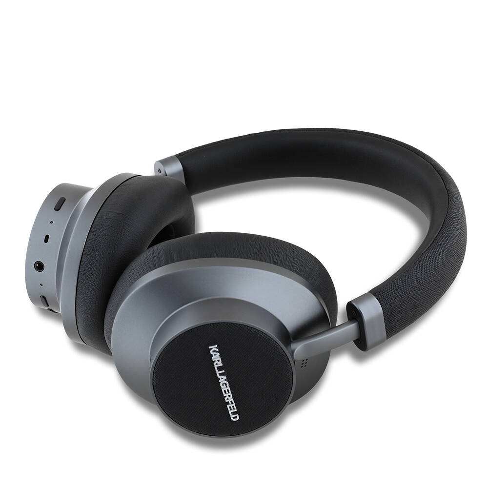 Karl Lagerfeld Orjinal Lisanslı ANCENC Özellikli KL Yazı Logolu Saffiano Serisi Kulak Üstü Bluetooth Kulaklık v5.3 - 3