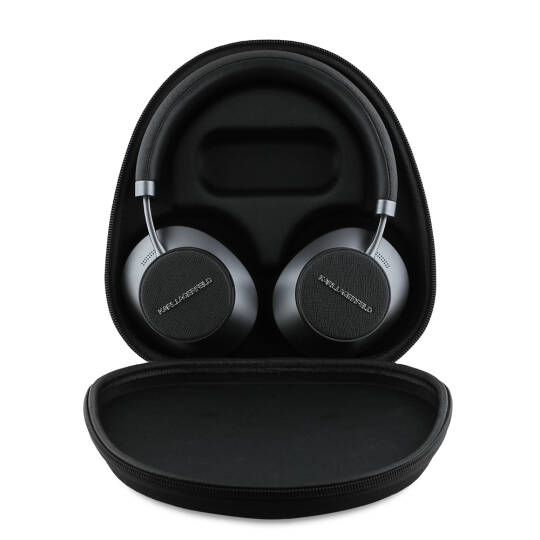 Karl Lagerfeld Orjinal Lisanslı ANCENC Özellikli KL Yazı Logolu Saffiano Serisi Kulak Üstü Bluetooth Kulaklık v5.3 - 5