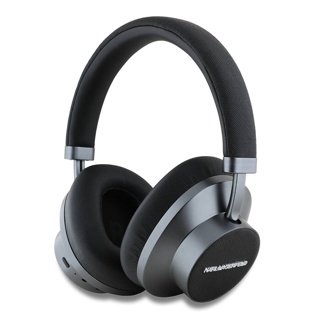 Karl Lagerfeld Orjinal Lisanslı ANCENC Özellikli KL Yazı Logolu Saffiano Serisi Kulak Üstü Bluetooth Kulaklık v5.3 - 1