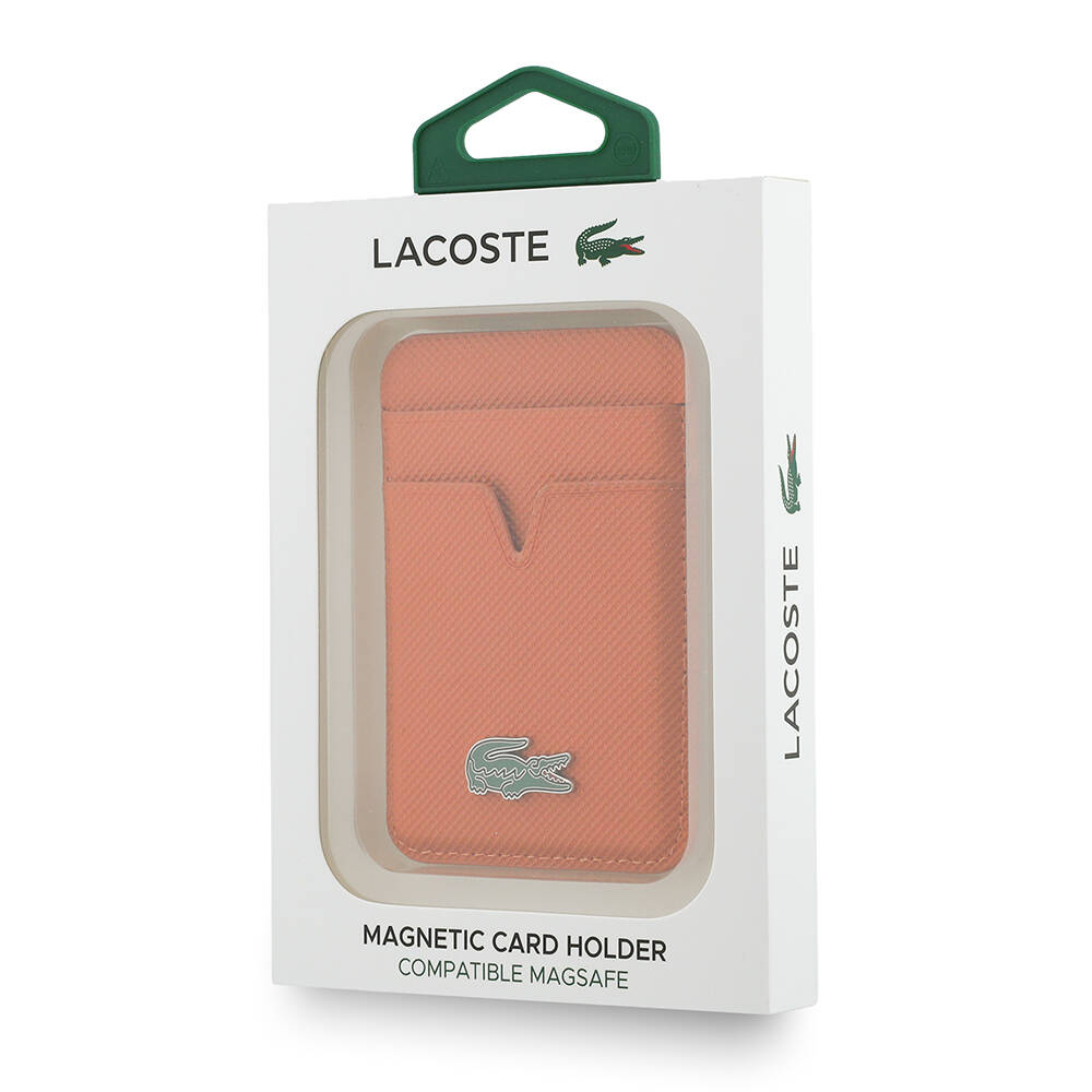 Lacoste Orjinal Lisanslı 2 Hazneli PU Pike Desenli İkonik Timsah Dokuma Logolu Magnetik Kartlık - 5